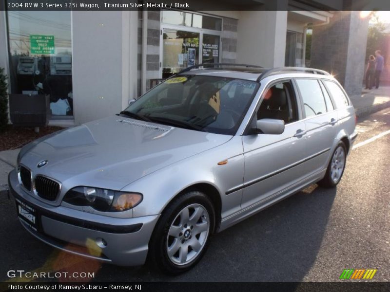 Titanium Silver Metallic / Black 2004 BMW 3 Series 325i Wagon