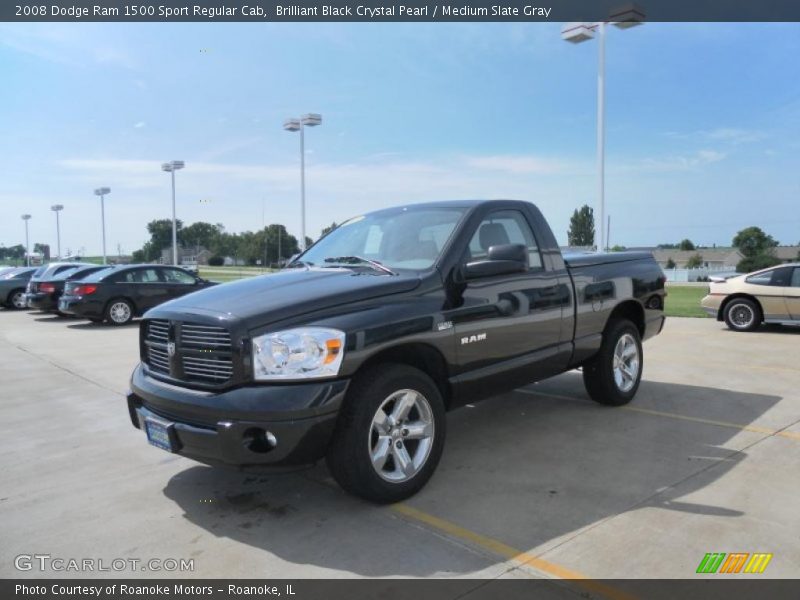 Brilliant Black Crystal Pearl / Medium Slate Gray 2008 Dodge Ram 1500 Sport Regular Cab