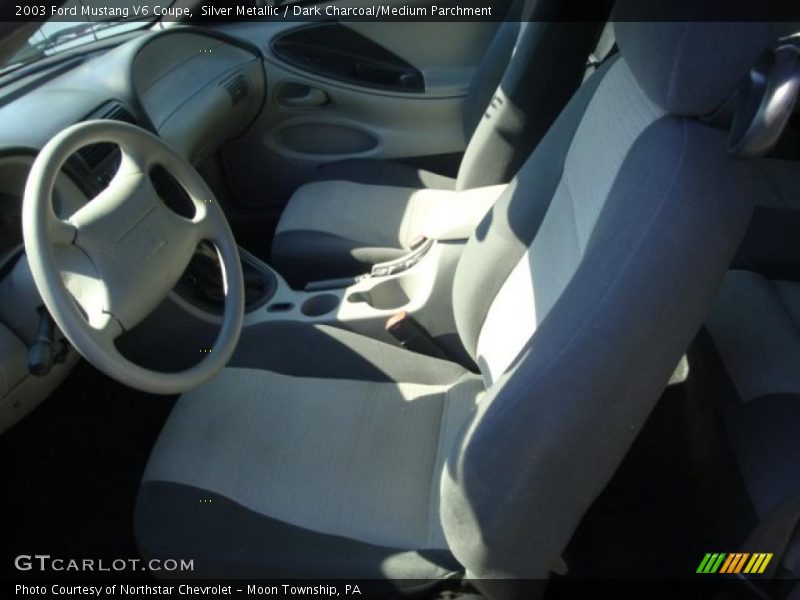 Silver Metallic / Dark Charcoal/Medium Parchment 2003 Ford Mustang V6 Coupe