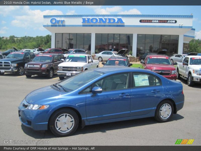 Atomic Blue Metallic / Beige 2010 Honda Civic Hybrid Sedan