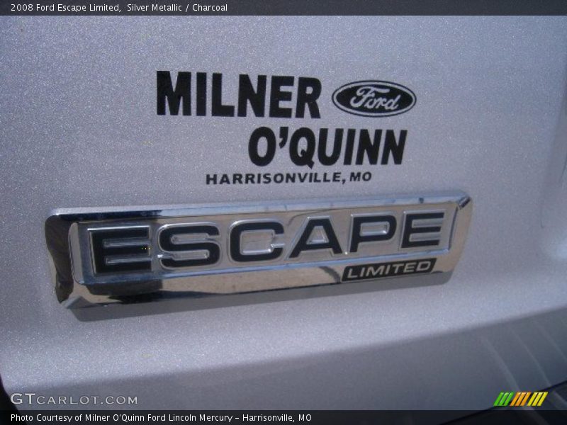 Silver Metallic / Charcoal 2008 Ford Escape Limited