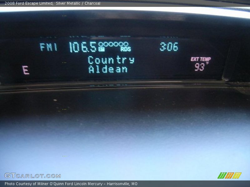 Silver Metallic / Charcoal 2008 Ford Escape Limited