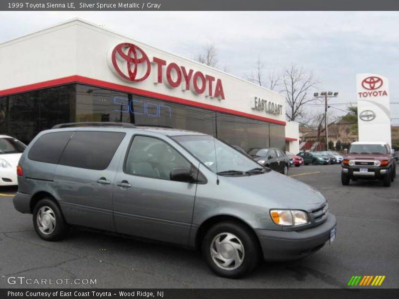 Silver Spruce Metallic / Gray 1999 Toyota Sienna LE
