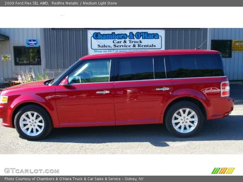 Redfire Metallic / Medium Light Stone 2009 Ford Flex SEL AWD