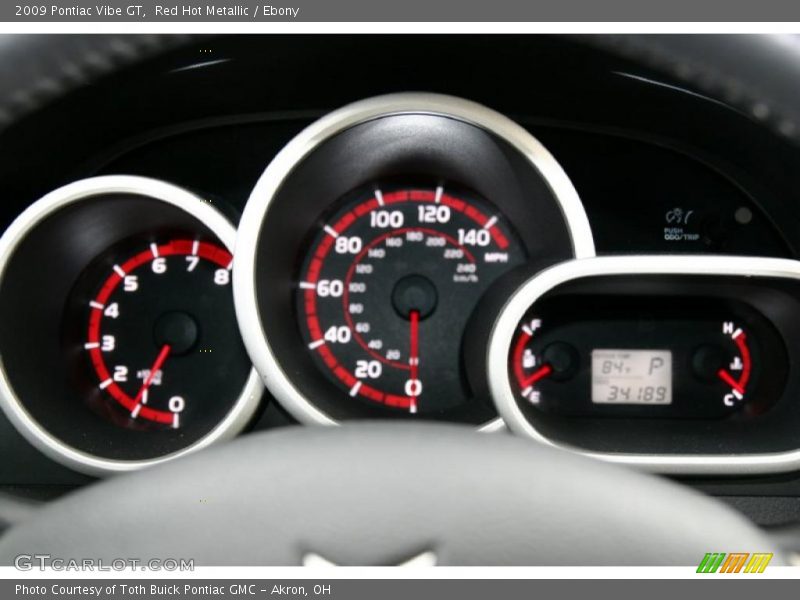 Red Hot Metallic / Ebony 2009 Pontiac Vibe GT