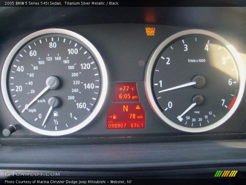  2005 5 Series 545i Sedan 545i Sedan Gauges