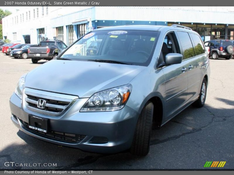 Slate Green Metallic / Gray 2007 Honda Odyssey EX-L