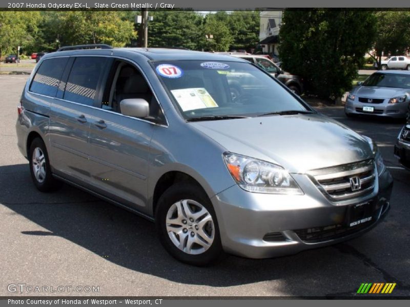Slate Green Metallic / Gray 2007 Honda Odyssey EX-L