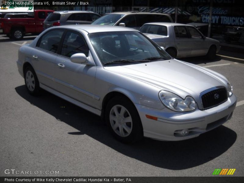Brilliant Silver / Black 2004 Hyundai Sonata V6