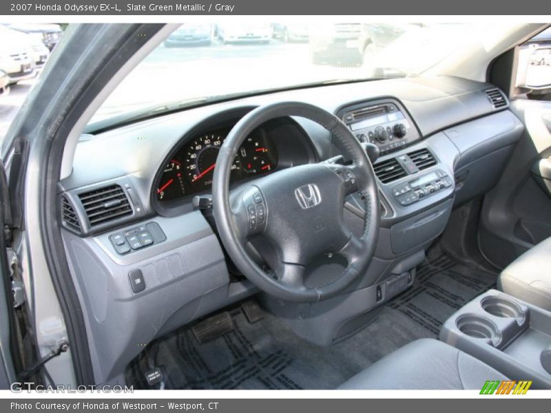 Slate Green Metallic / Gray 2007 Honda Odyssey EX-L