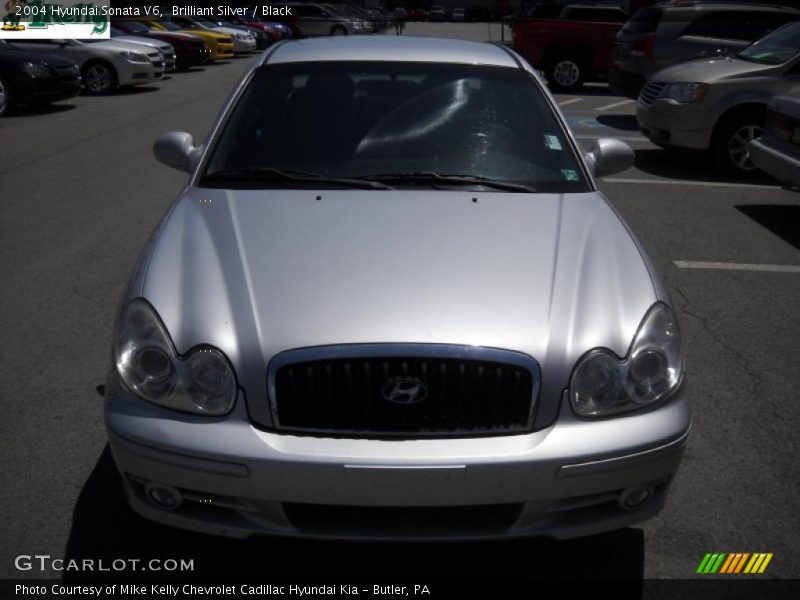 Brilliant Silver / Black 2004 Hyundai Sonata V6