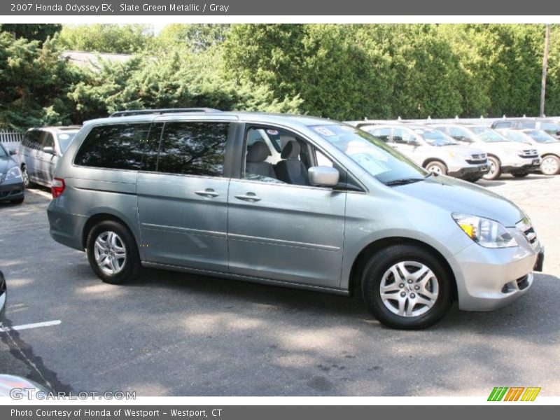 Slate Green Metallic / Gray 2007 Honda Odyssey EX
