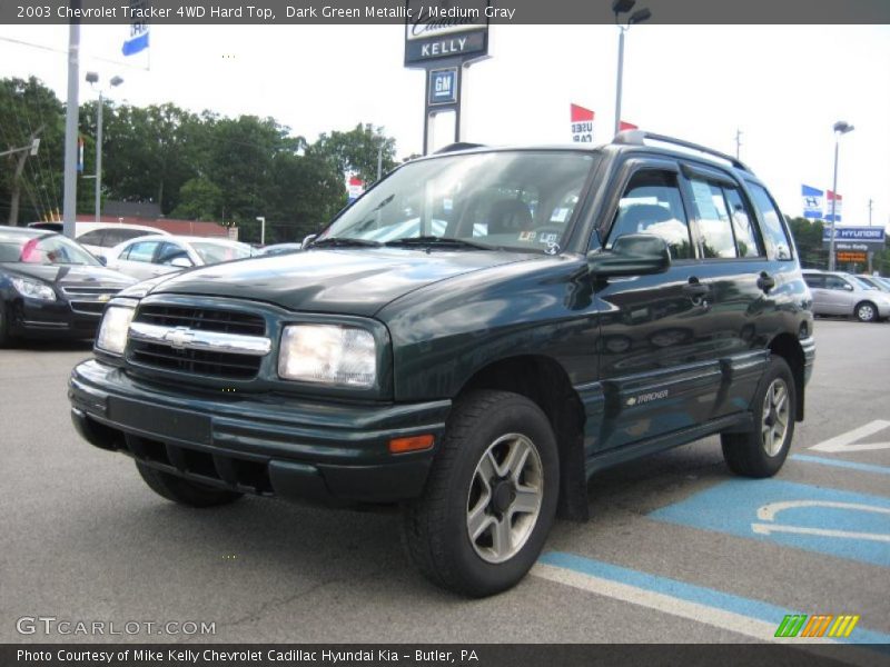 Dark Green Metallic / Medium Gray 2003 Chevrolet Tracker 4WD Hard Top