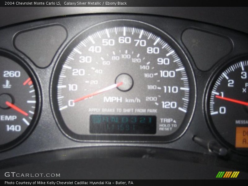 Galaxy Silver Metallic / Ebony Black 2004 Chevrolet Monte Carlo LS