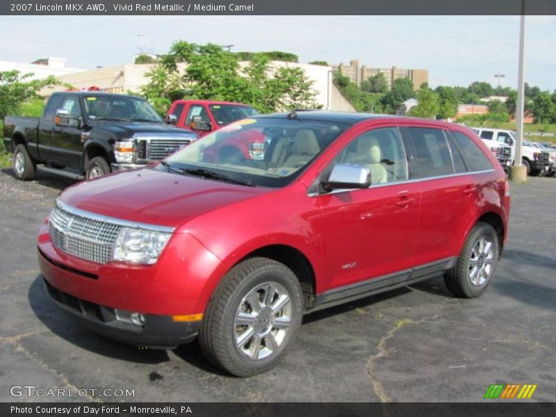 Vivid Red Metallic / Medium Camel 2007 Lincoln MKX AWD