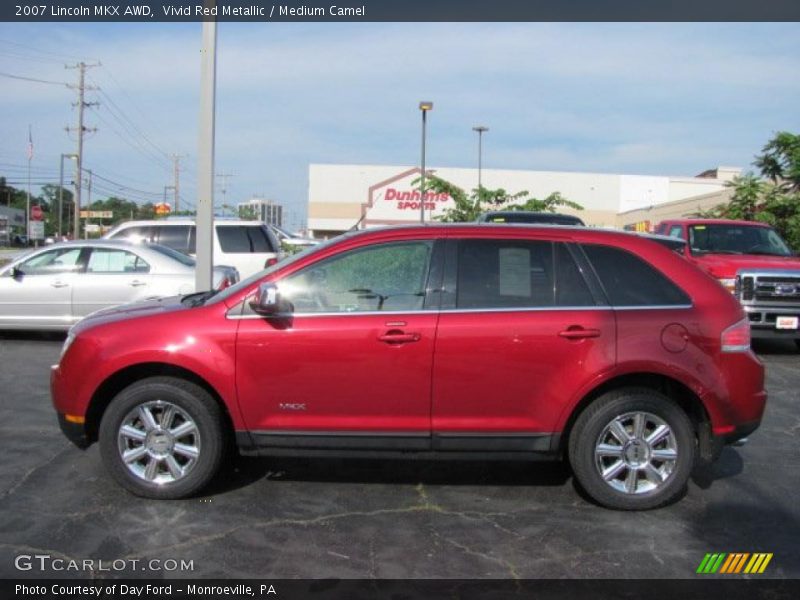 Vivid Red Metallic / Medium Camel 2007 Lincoln MKX AWD