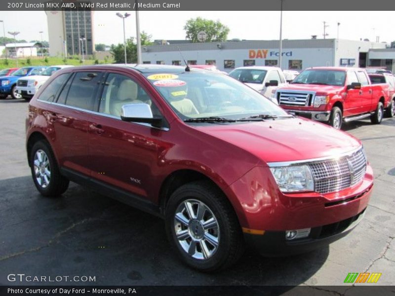 Vivid Red Metallic / Medium Camel 2007 Lincoln MKX AWD