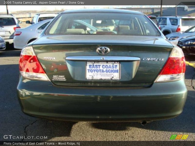 Aspen Green Pearl / Stone Gray 2006 Toyota Camry LE