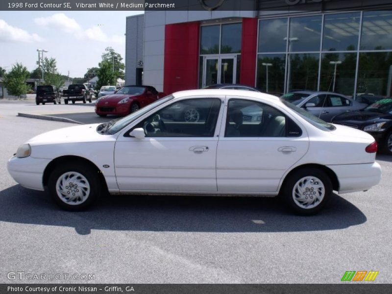 Vibrant White / Medium Parchment 1998 Ford Contour SE