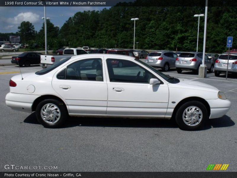 Vibrant White / Medium Parchment 1998 Ford Contour SE