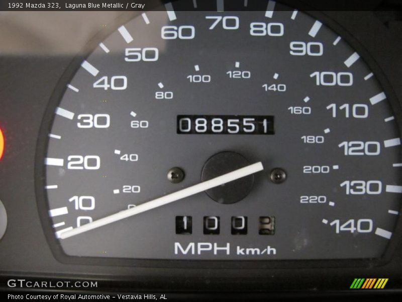 Laguna Blue Metallic / Gray 1992 Mazda 323