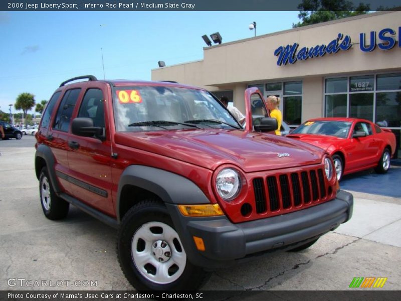 Inferno Red Pearl / Medium Slate Gray 2006 Jeep Liberty Sport