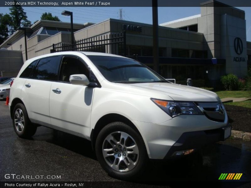 Aspen White Pearl / Taupe 2008 Acura MDX Technology