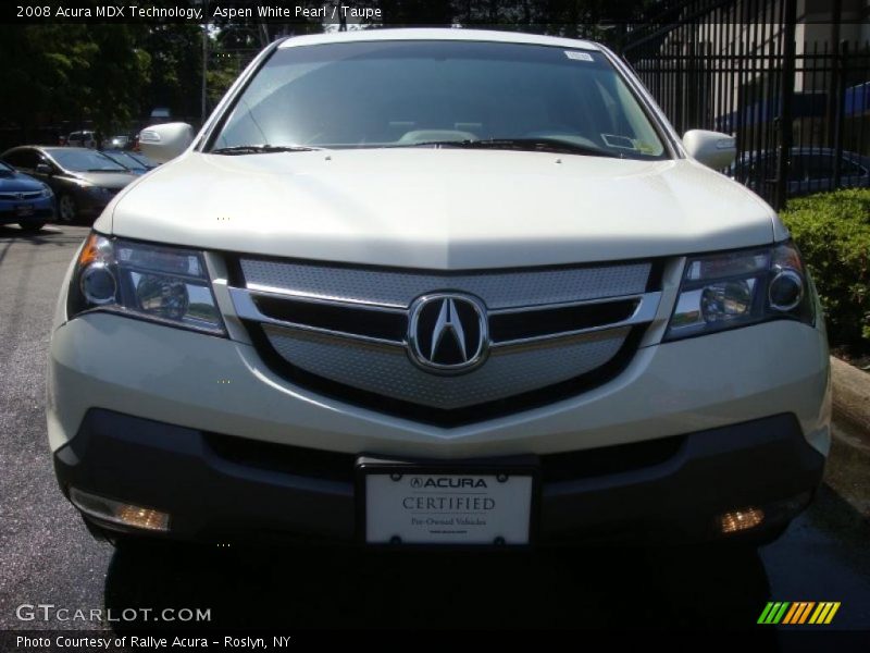 Aspen White Pearl / Taupe 2008 Acura MDX Technology
