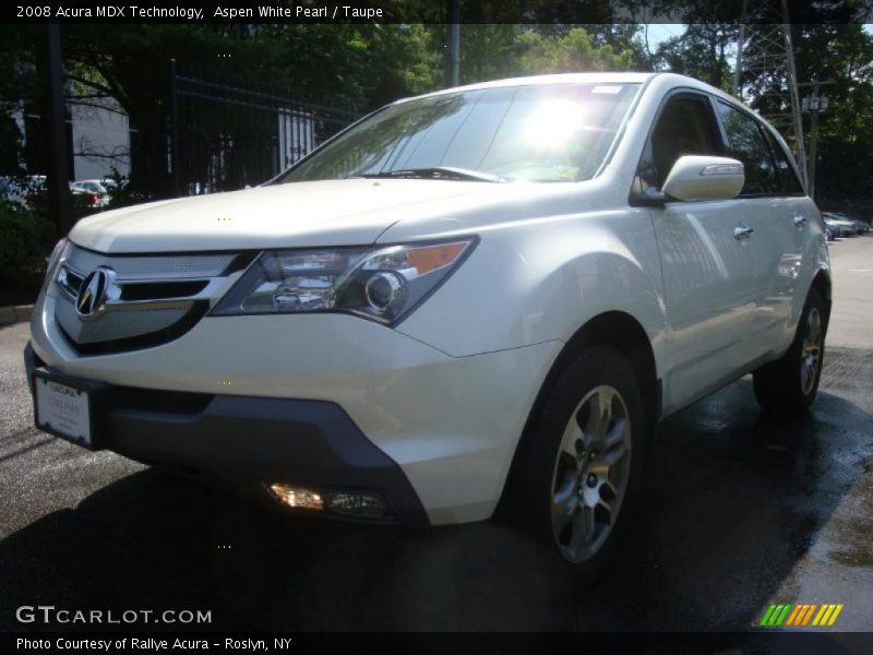 Aspen White Pearl / Taupe 2008 Acura MDX Technology