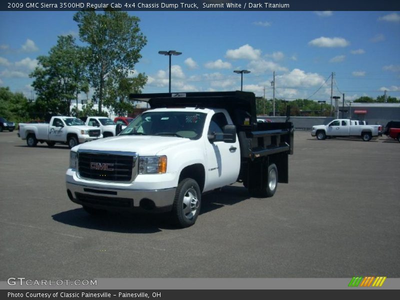 Summit White / Dark Titanium 2009 GMC Sierra 3500HD Regular Cab 4x4 Chassis Dump Truck