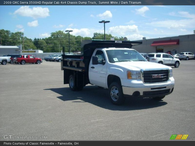 Summit White / Dark Titanium 2009 GMC Sierra 3500HD Regular Cab 4x4 Chassis Dump Truck