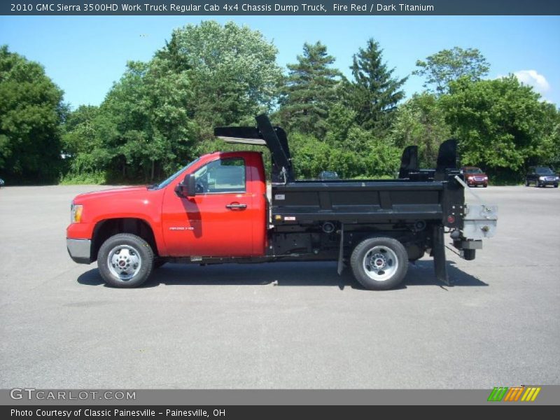 Fire Red / Dark Titanium 2010 GMC Sierra 3500HD Work Truck Regular Cab 4x4 Chassis Dump Truck