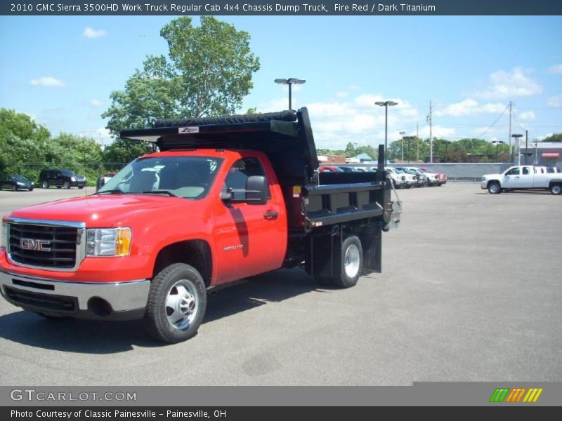 Fire Red / Dark Titanium 2010 GMC Sierra 3500HD Work Truck Regular Cab 4x4 Chassis Dump Truck