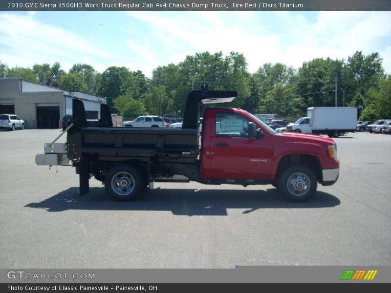 Fire Red / Dark Titanium 2010 GMC Sierra 3500HD Work Truck Regular Cab 4x4 Chassis Dump Truck