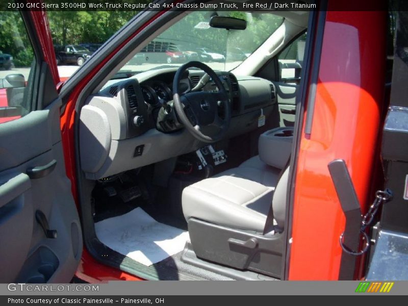 Fire Red / Dark Titanium 2010 GMC Sierra 3500HD Work Truck Regular Cab 4x4 Chassis Dump Truck