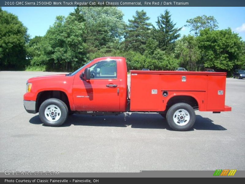 Fire Red / Dark Titanium 2010 GMC Sierra 2500HD Work Truck Regular Cab 4x4 Chassis Commercial