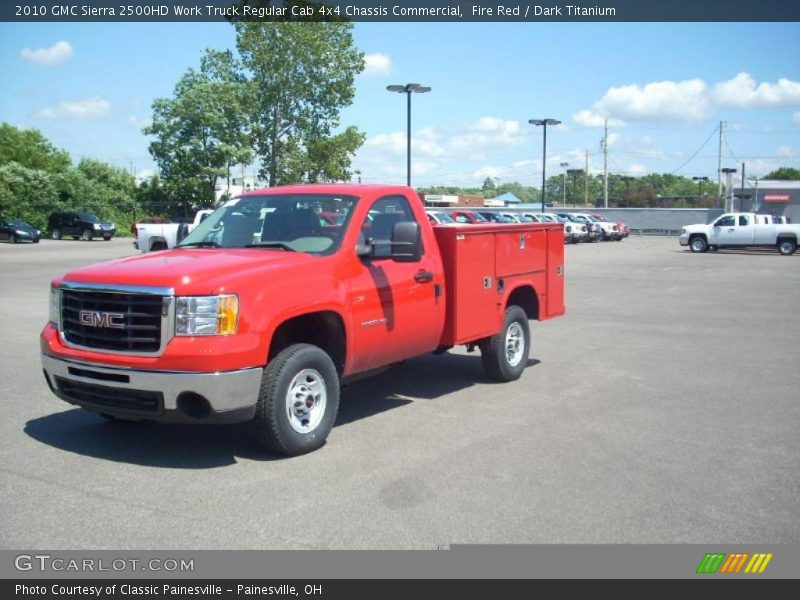 Fire Red / Dark Titanium 2010 GMC Sierra 2500HD Work Truck Regular Cab 4x4 Chassis Commercial