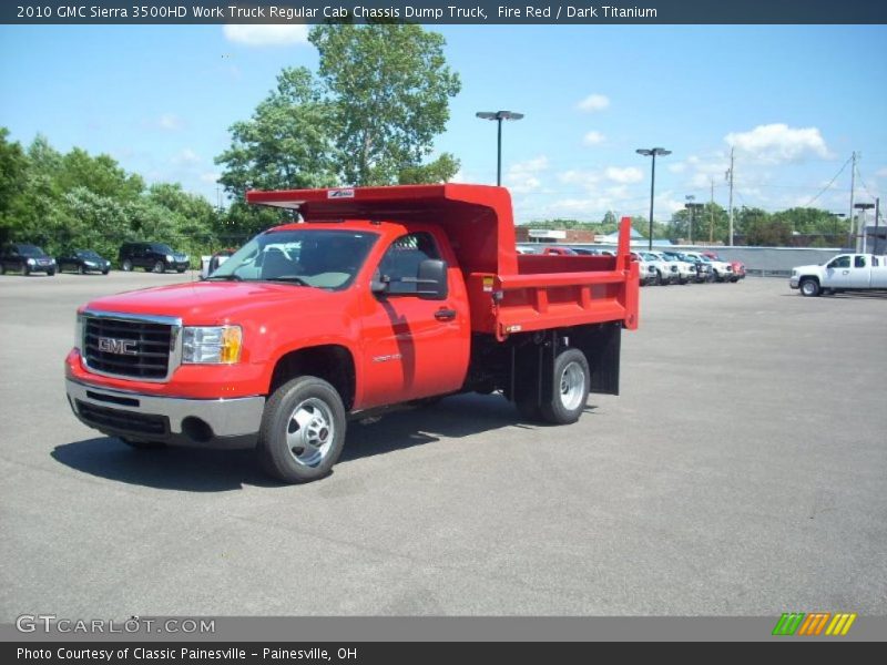 Fire Red / Dark Titanium 2010 GMC Sierra 3500HD Work Truck Regular Cab Chassis Dump Truck