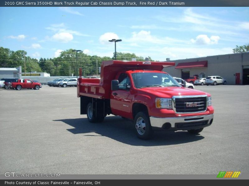Fire Red / Dark Titanium 2010 GMC Sierra 3500HD Work Truck Regular Cab Chassis Dump Truck