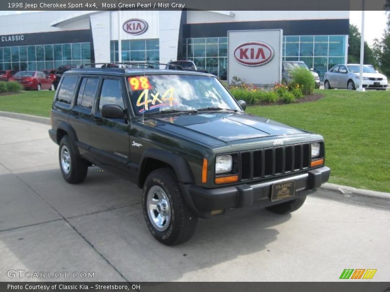 Moss Green Pearl / Mist Gray 1998 Jeep Cherokee Sport 4x4