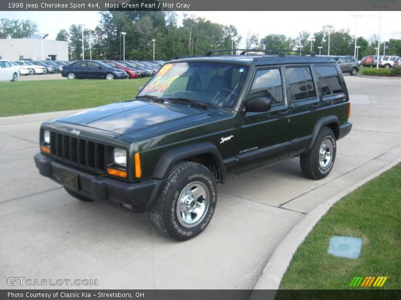 Moss Green Pearl / Mist Gray 1998 Jeep Cherokee Sport 4x4