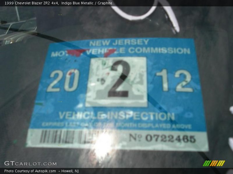 Indigo Blue Metallic / Graphite 1999 Chevrolet Blazer ZR2 4x4