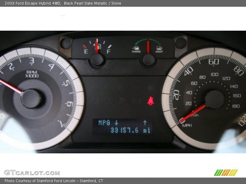 Black Pearl Slate Metallic / Stone 2009 Ford Escape Hybrid 4WD