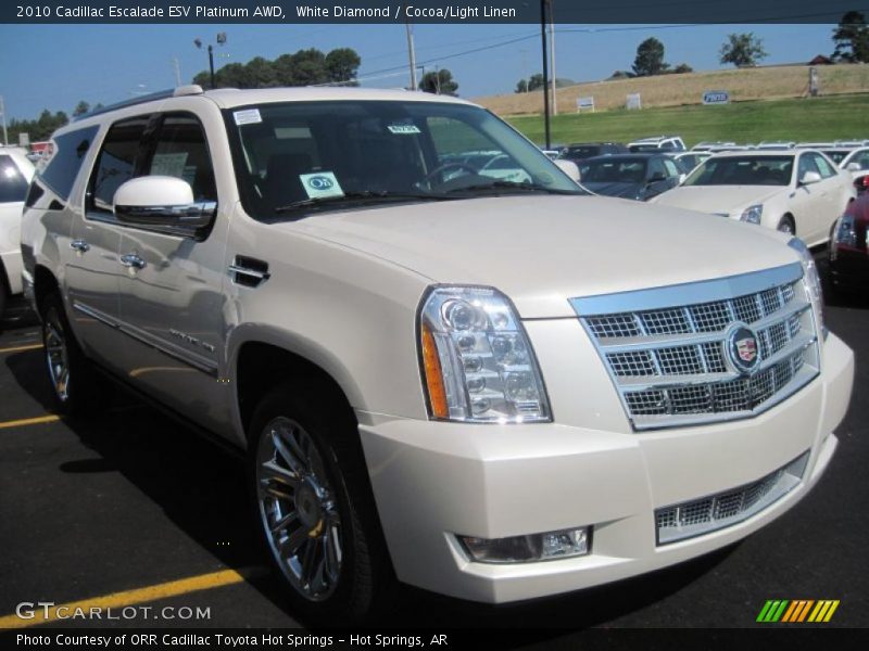 White Diamond / Cocoa/Light Linen 2010 Cadillac Escalade ESV Platinum AWD