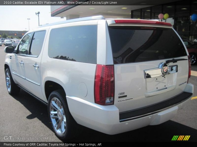 White Diamond / Cocoa/Light Linen 2010 Cadillac Escalade ESV Platinum AWD