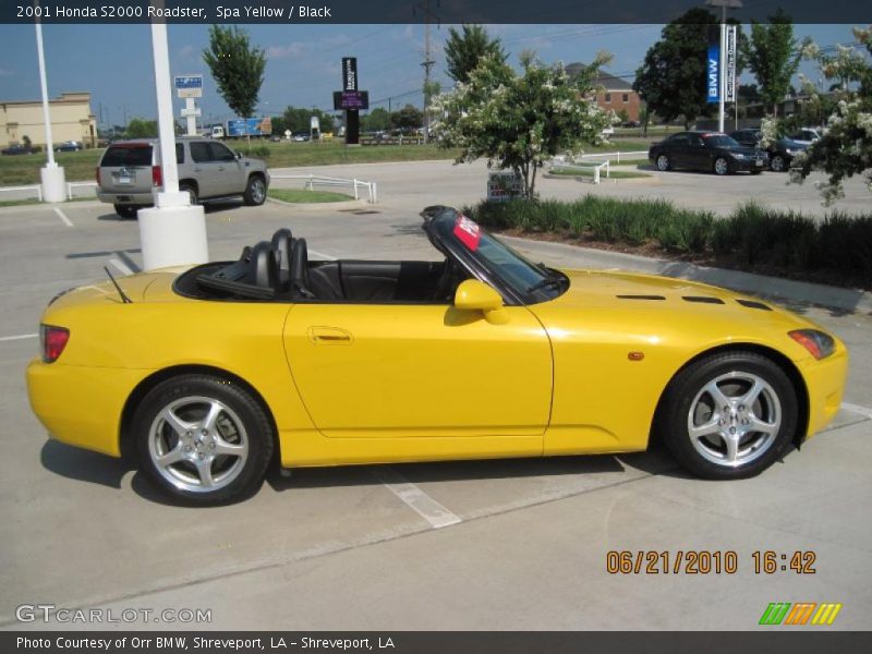 Spa Yellow / Black 2001 Honda S2000 Roadster