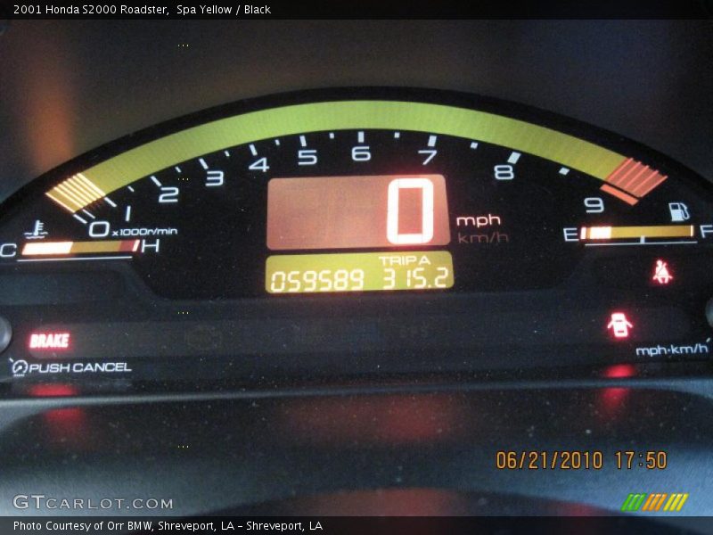 Spa Yellow / Black 2001 Honda S2000 Roadster