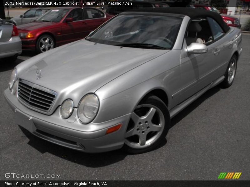 Brilliant Silver Metallic / Ash 2002 Mercedes-Benz CLK 430 Cabriolet