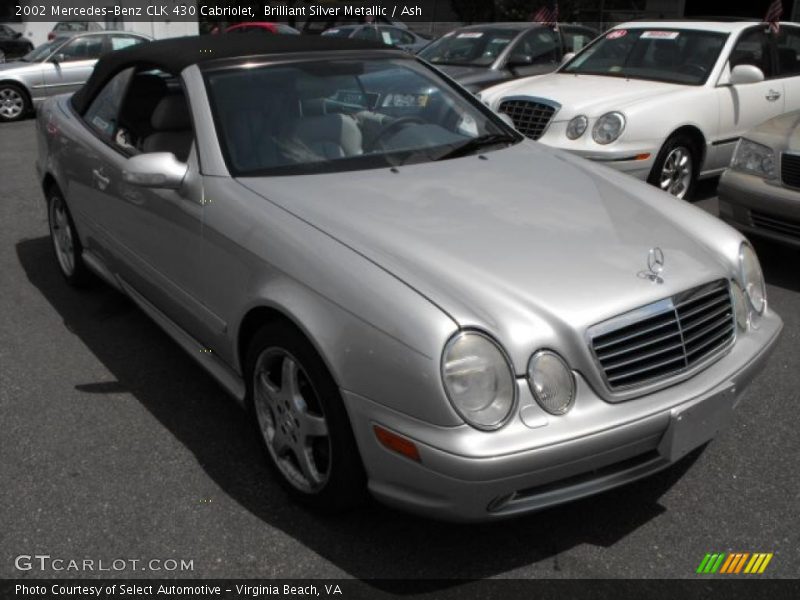 Brilliant Silver Metallic / Ash 2002 Mercedes-Benz CLK 430 Cabriolet