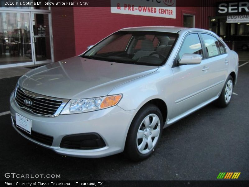 Snow White Pearl / Gray 2010 Kia Optima LX